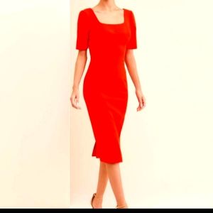 COOPER ST Hailey Fitted Midi Dress Red Size 12